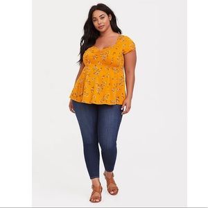 Torrid floral stretch fit & flare top